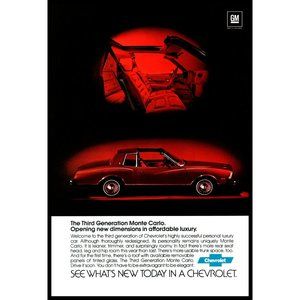 1978 GM See What's New Today In A Chevrolet Vintage Print Ad Red Lighted Car